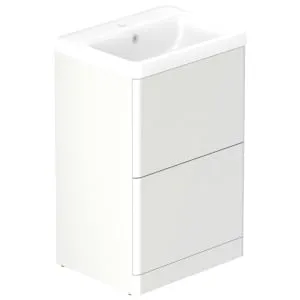 Nexa By VADO Veva Dusk White Freestanding Vanity Unit & Ceramic Basin - 500mm