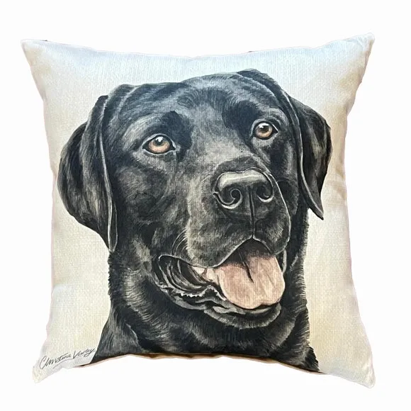 Daro Black Labrador Square Cushion 2