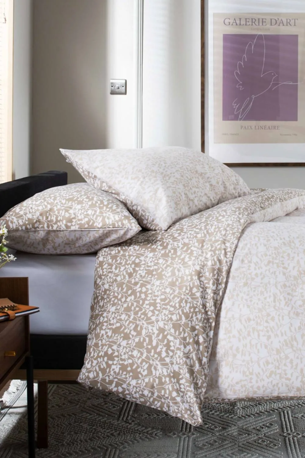 Deyongs Elsie Floral Printed Easy Care Cotton Duvet Set in Natural 3
