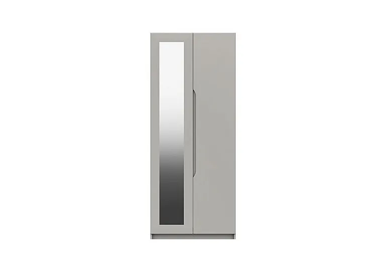 St Pancras 2 Door Wardrobe with Mirror - Light Grey