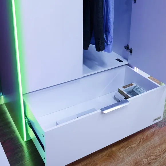 X Rocker Electra 2 Door Wardrobe with LED Lights 6