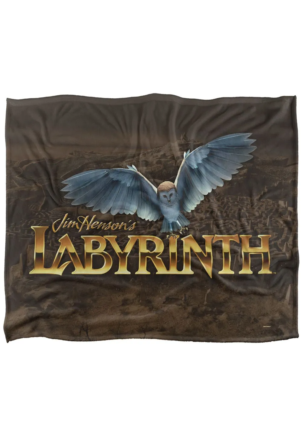 Jim Henson Labyrinth Owl Logo Maze Silky Touch Super Soft Throw Blanket 152 X 127 cm in White