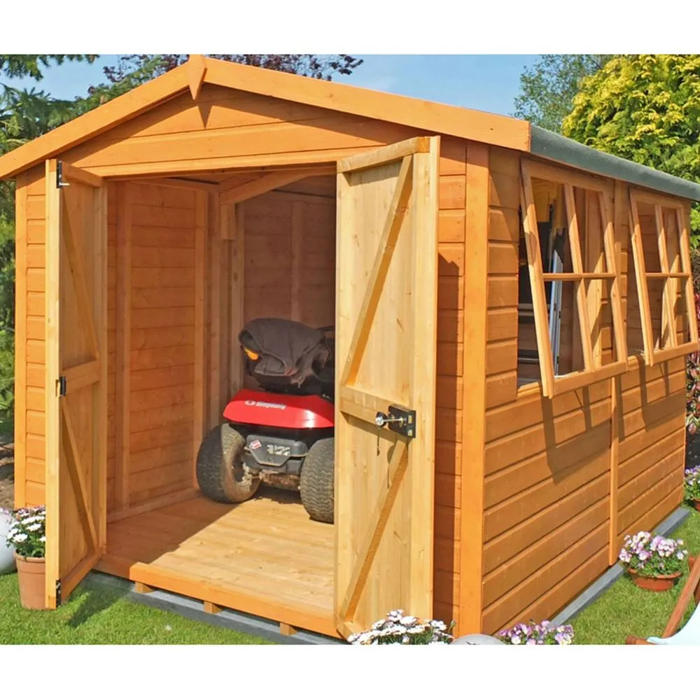 Shires Bison Handmade Garden Shed Approx 16 x 8 Feet in Brown 2