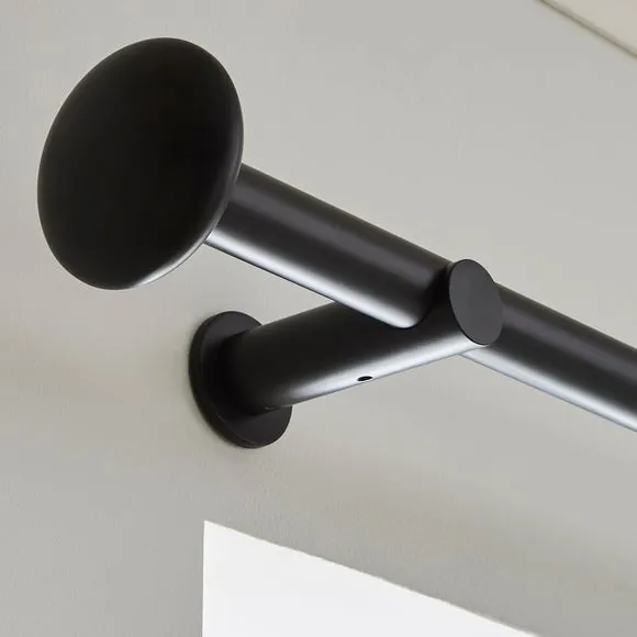 Pebble Fixed Metal Curtain Pole with Rings 3