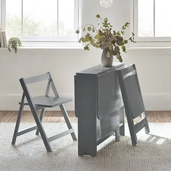Gatan Gateleg Table With 2 Chairs 2