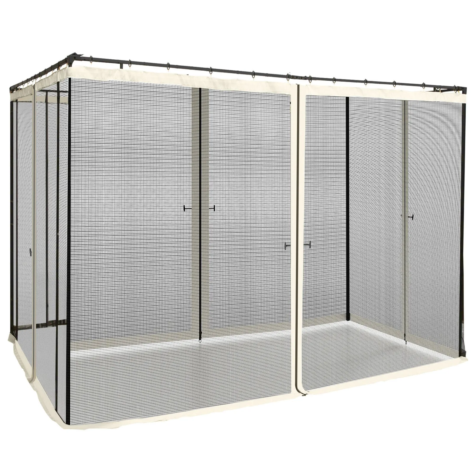 OUTSUNNY Universal Replacement Gazebo Mesh Netting Screen Walls in Cream 2