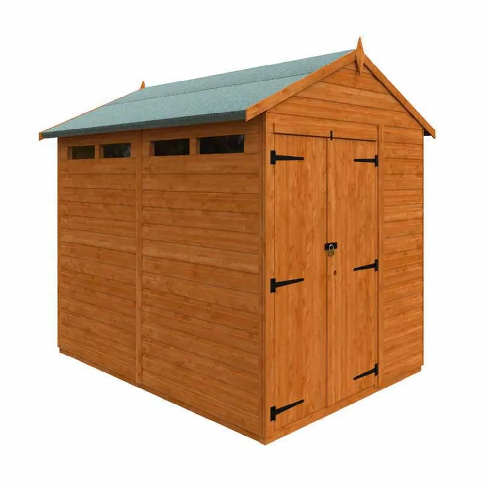 Buttercup Farm 8x6 Flex Apex Security Double Door 12mm Flex - L238.8xW175xH23.32 cm in Burnt Orange