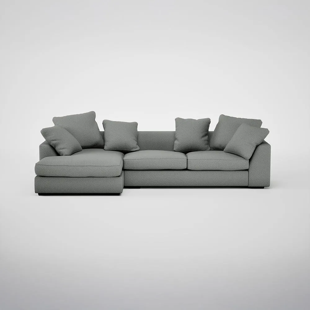 Heal's Cumulus Left Hand Facing Corner Sofa Boucle Steel Black Feet 1