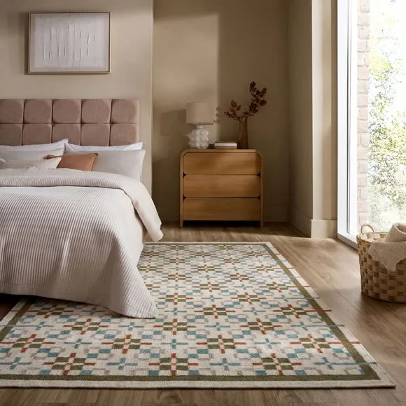 Awen Check Wool Blend Rug 6