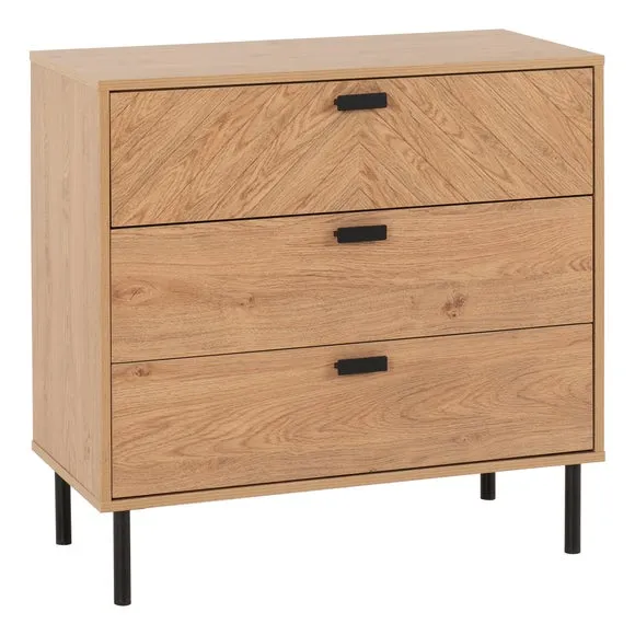 Barker 3 Drawer Chest, Oak Effect 2