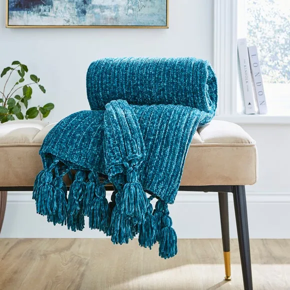 Chunky Chenille Throw Blanket 130x180cm 1