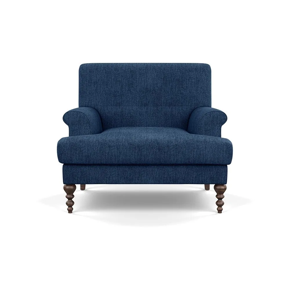 Scp Oscar Formal Armchair Broad Weave Lagoon Walnut Feet
