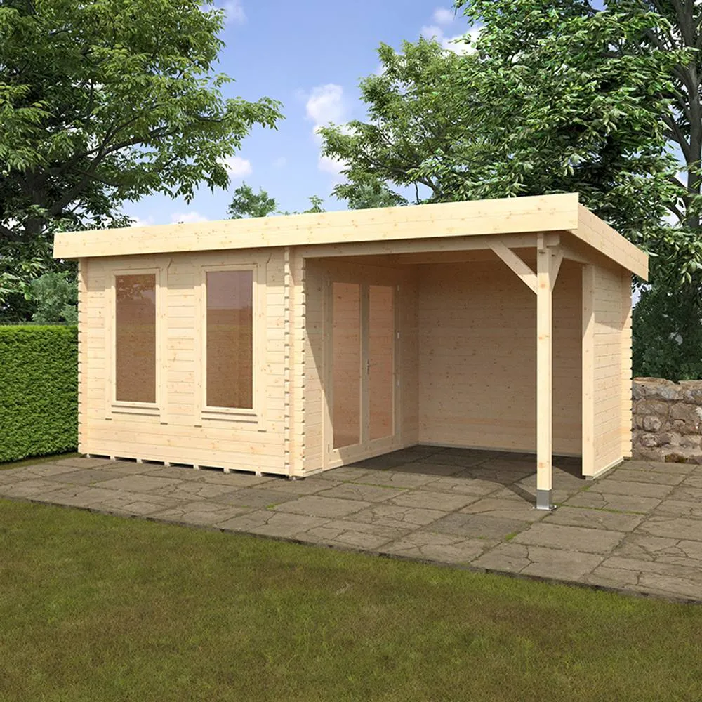 Buttercup Farm 18x10 The Lulworth 44mm Cabin - L535 x W295 x H243.8 cm in Natural 2