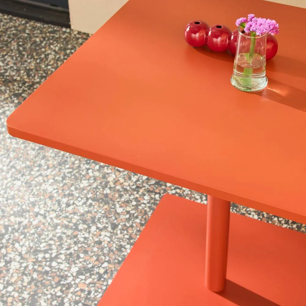 sweeek Square steel bistro garden table seats 2 in Terracotta 6