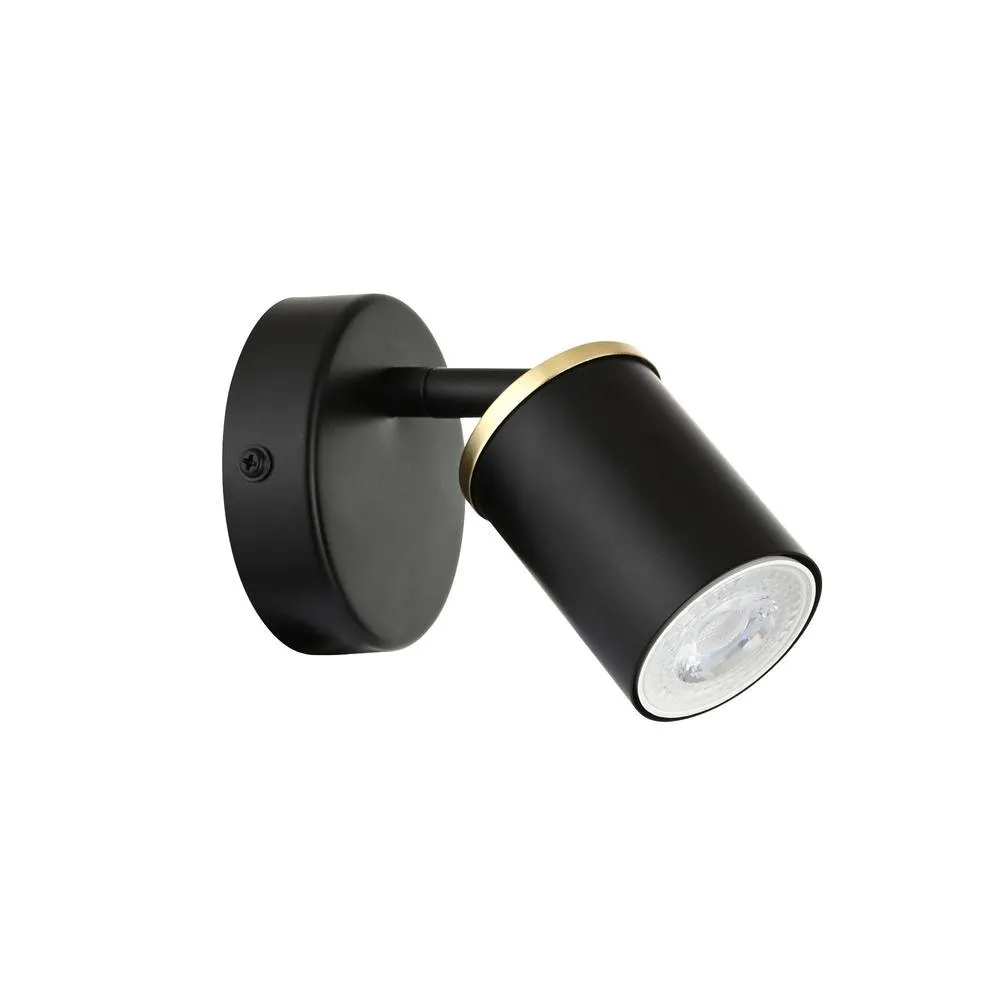 First Choice Lighting Set of 2 Larbert - Black Adjustable Wall or Ceiling Spotlight 2