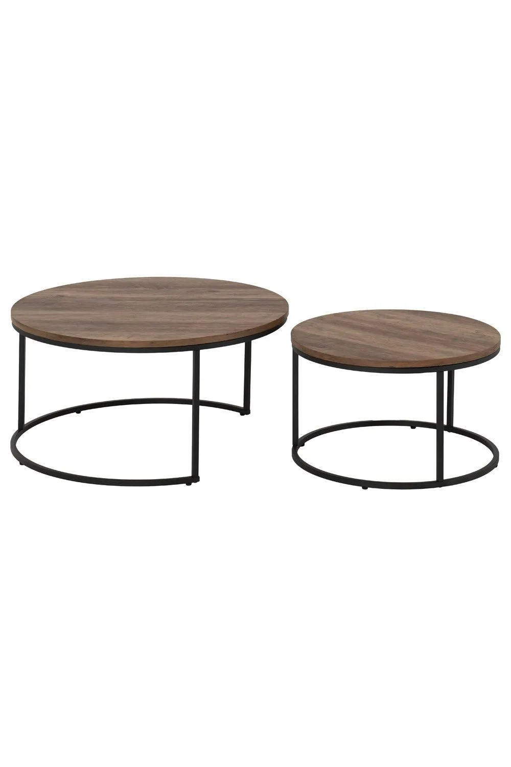 Seconique Quebec Round Coffee Table Set in Dark Brown 4