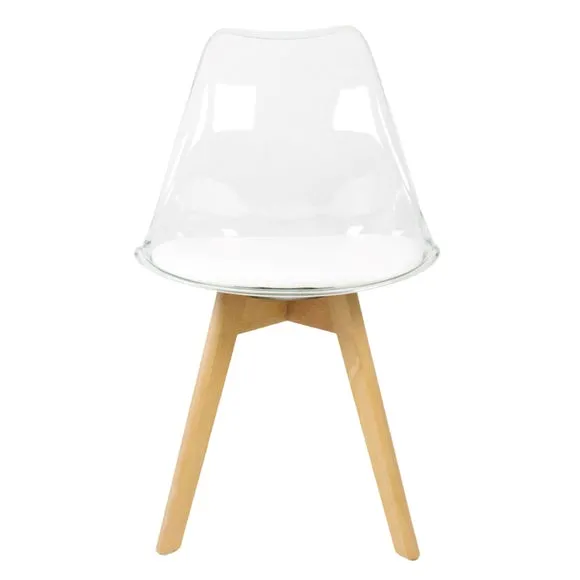 Fusion Living Soho Clear Plastic Dining Chair with Squared Legs 3