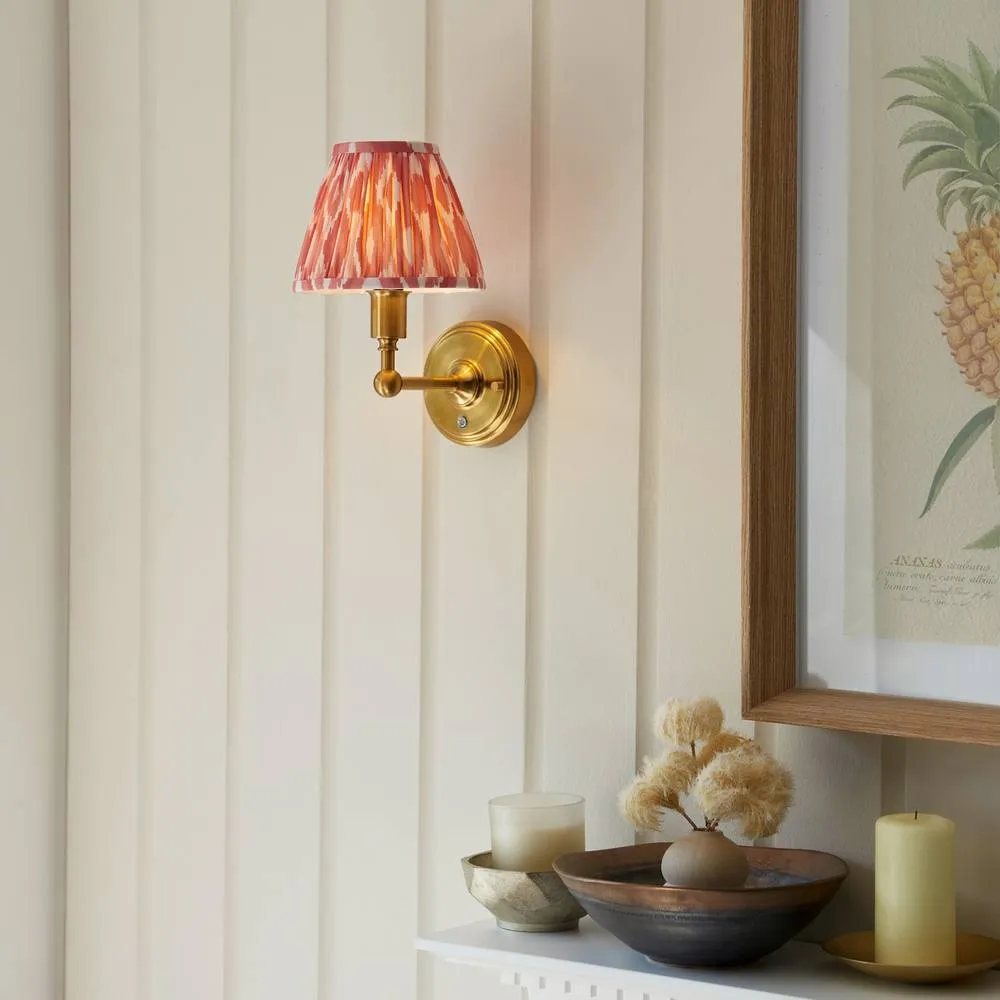 Netlighting Burley Rechargeable Wall Light Pink Fabric Ikat Shade 16cm 2