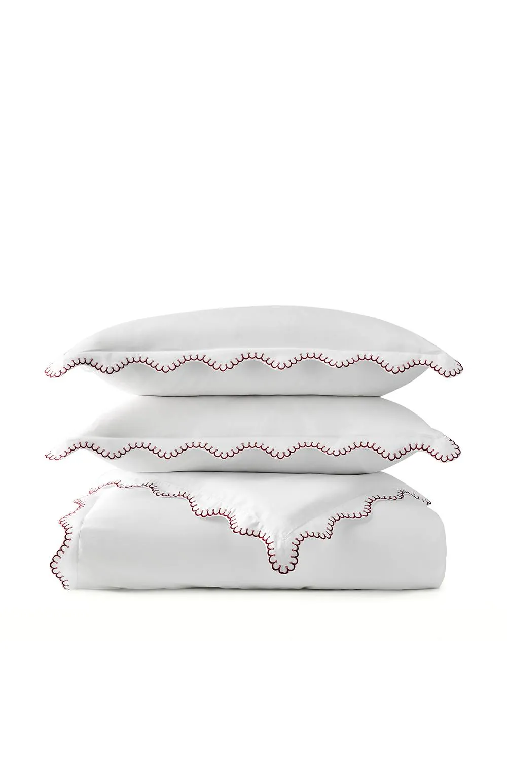 CHRISTY 'Lucerne Scallop' Luxury Cotton Sateen Duvet Cover Set in Pink 3