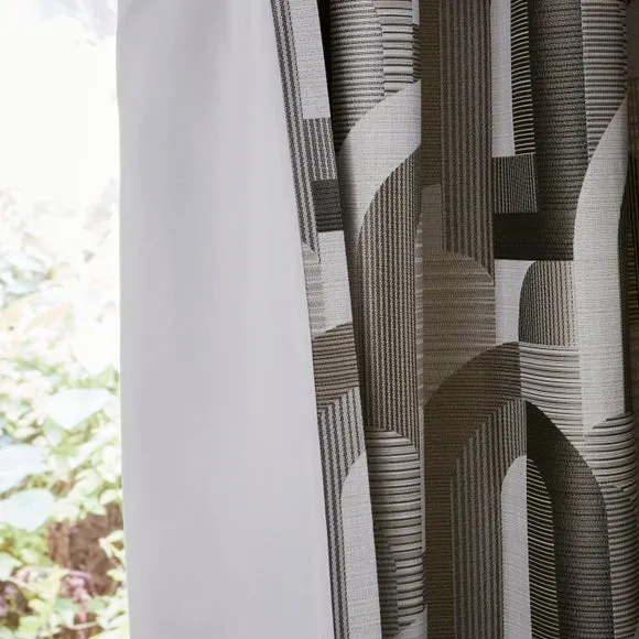 Alvin Geometric Jacquard Eyelet Curtains 5