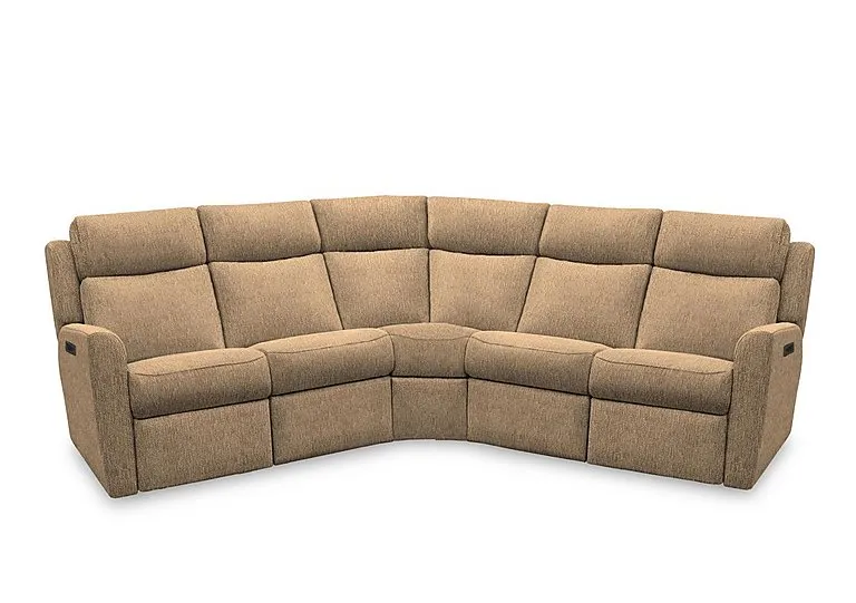 Wren Large Fabric Power Recliner Corner Sofa with Power Headrests and Power Lumbar - Boucle Cocoa