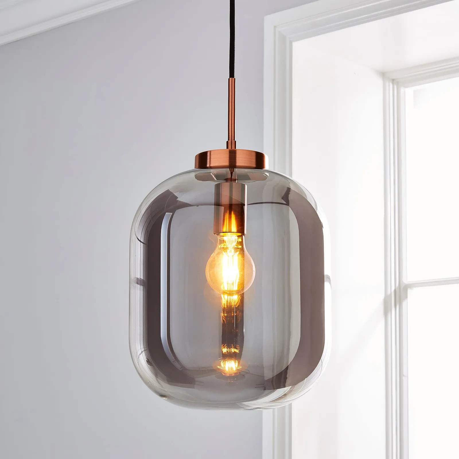 Hunter Copper Ceiling Fitting Grey