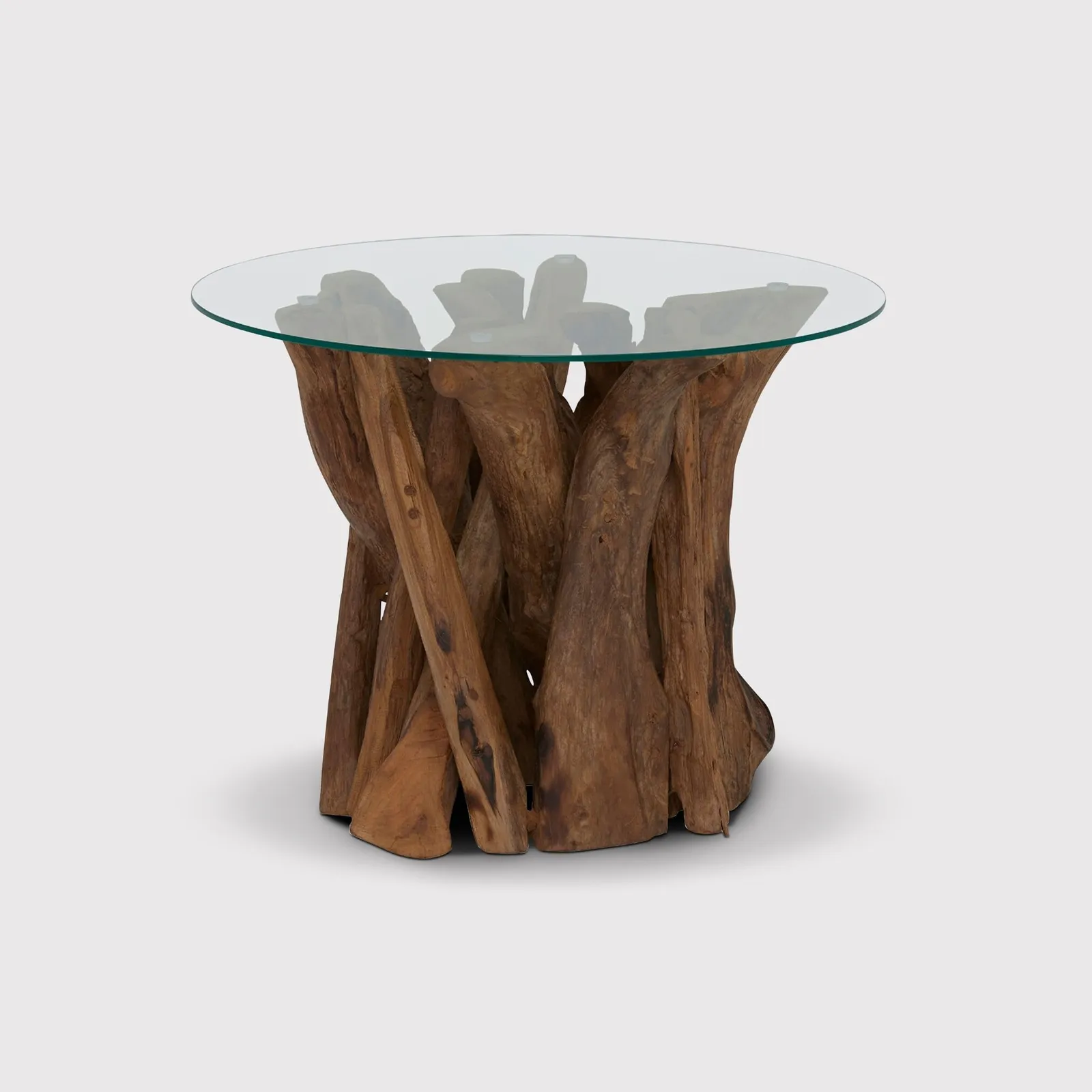 Whinfell Round Lamp Table, Round, Brown Glass | Barker & Stonehouse