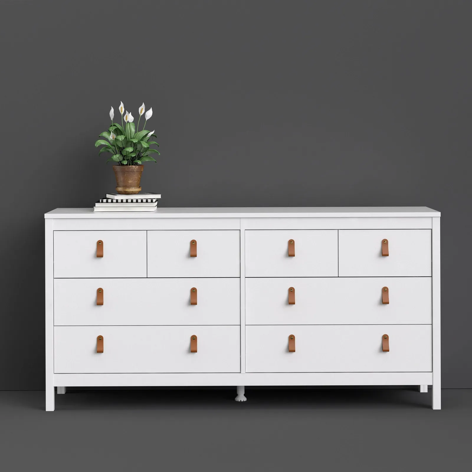 Furniture To Go Barcelona Double Dresser 4+4 Drawers in White 6