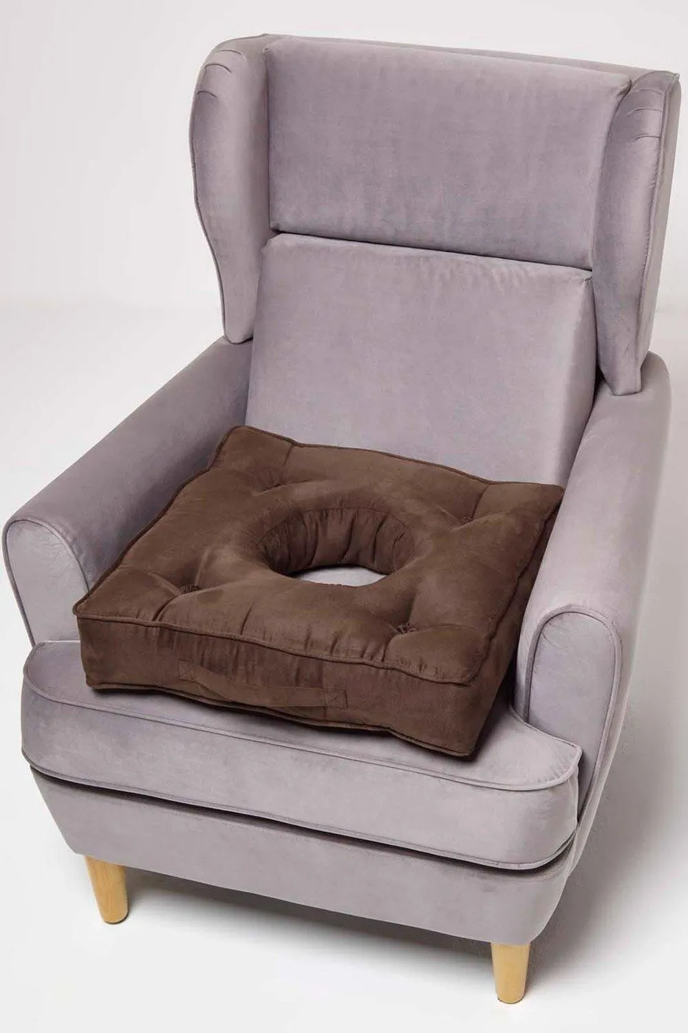 Homescapes Faux Suede Coccyx Cushion in Brown 6