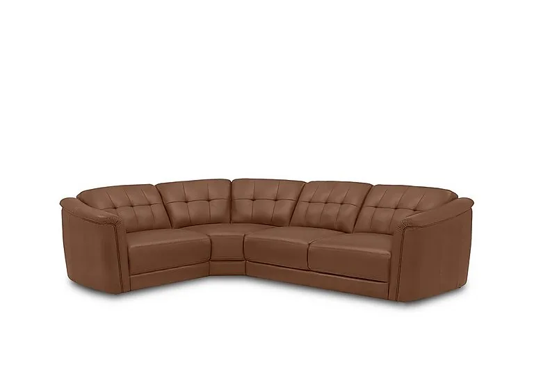 Monarch Small Leather Left Hand Facing Corner Sofa - Montana Butterscotch
