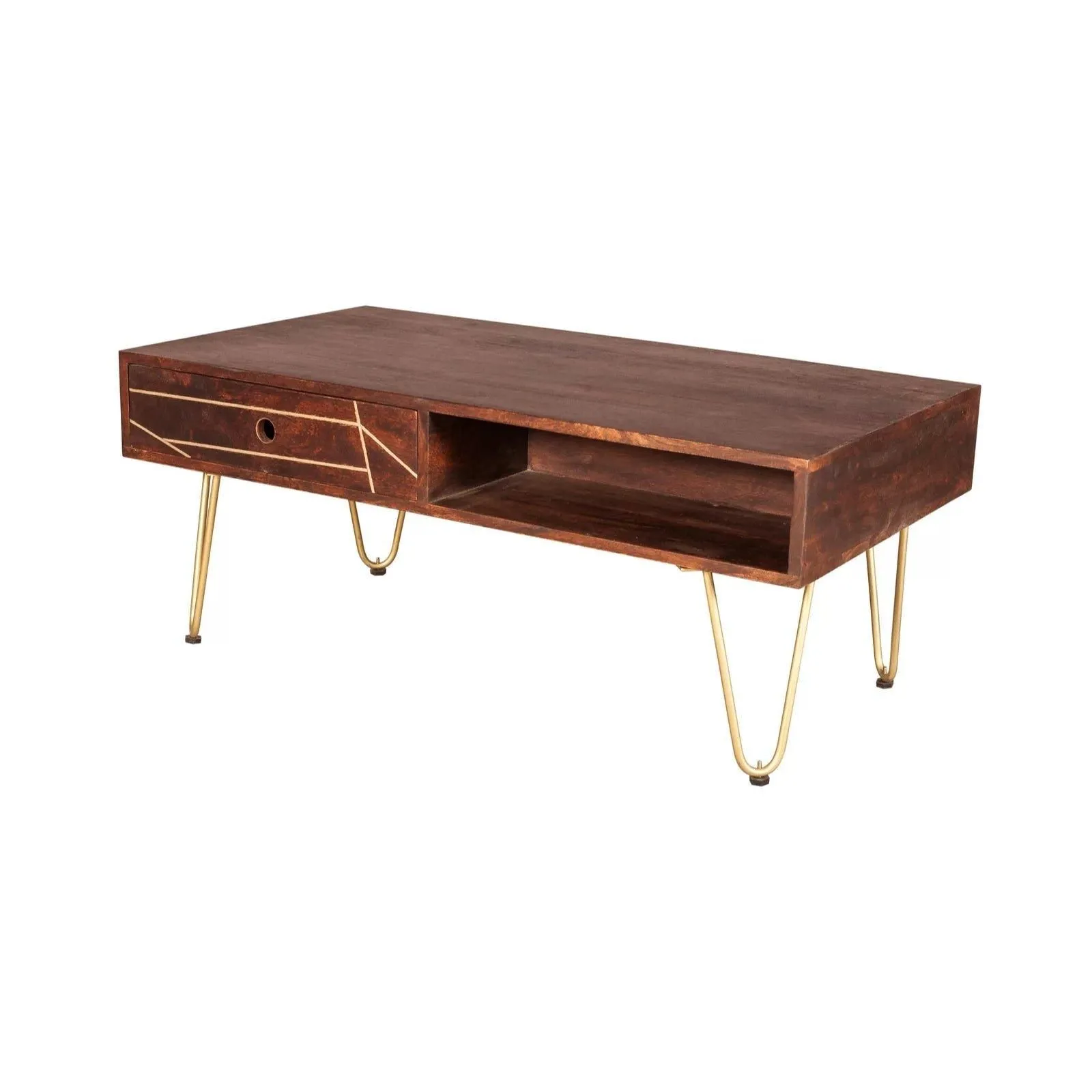 IH Design Rectangular Coffee Table Deiondre Dark Mango in Brown 4
