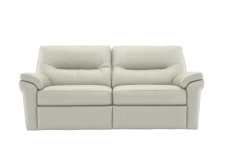 Seattle 3 Seater Leather Sofa - No Recliner - Cambridge Chalk