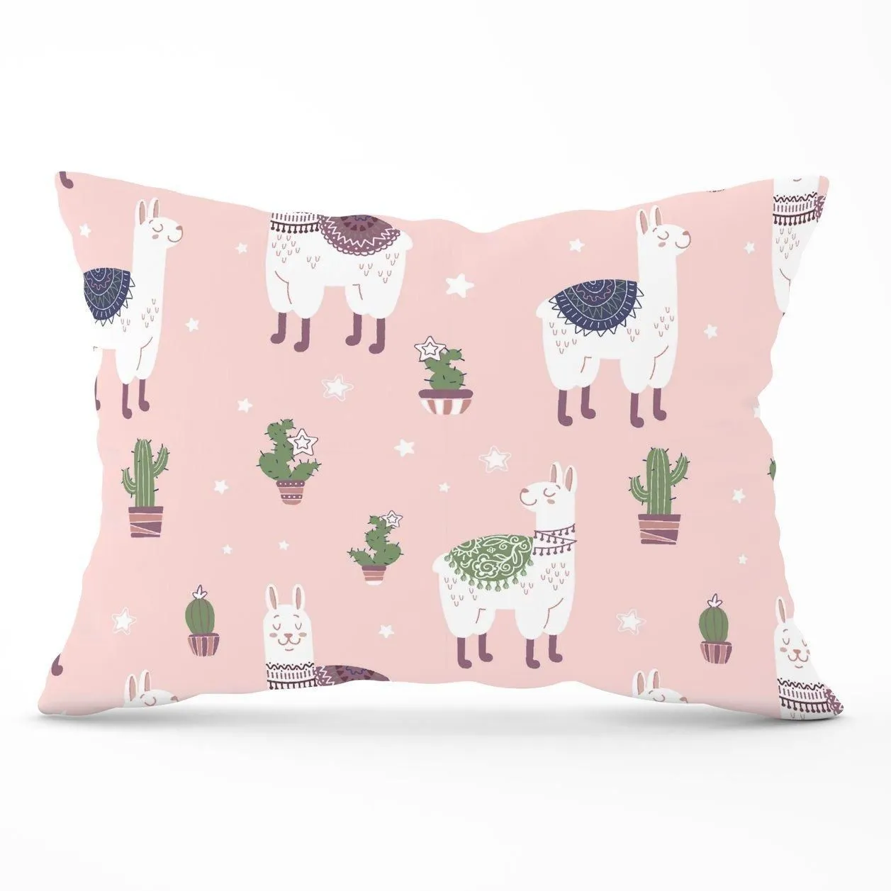 Warren Reed - Designer Happy Lama Cushions in Pink