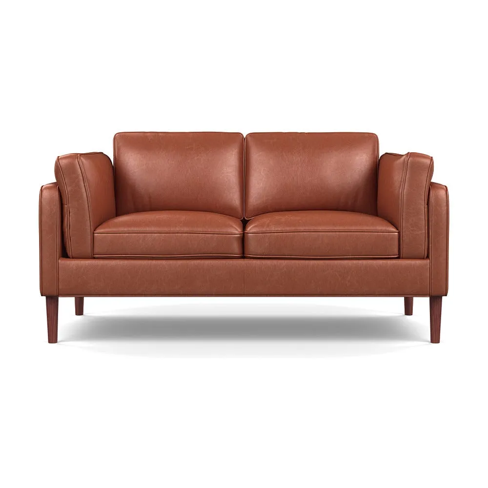 Heal's Sonno 2 Seater Leather Stonewash Light Brown 274 Walnut Feet 1
