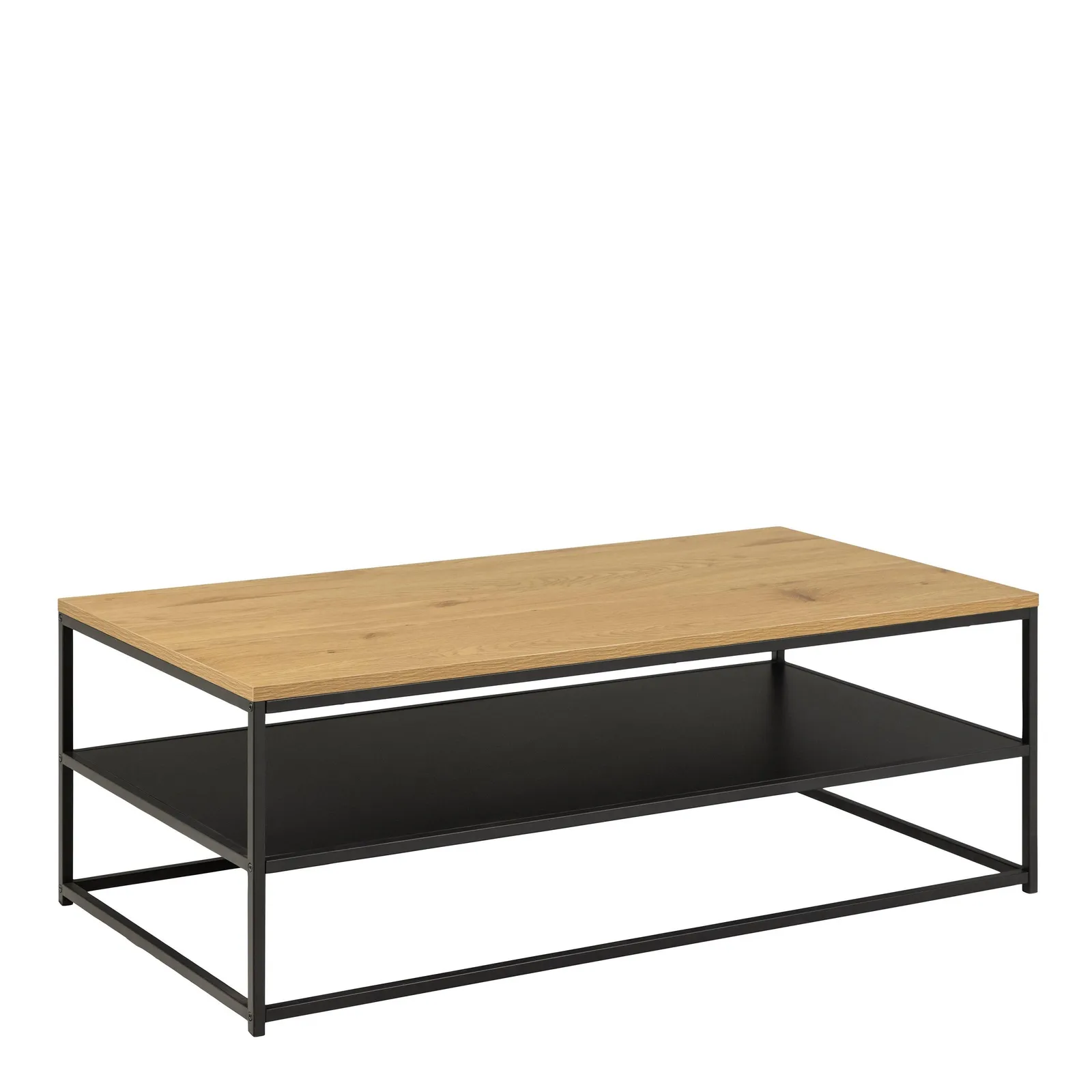 Furniture To Go Gila Coffee Table with Open Shelf in Oak & Black