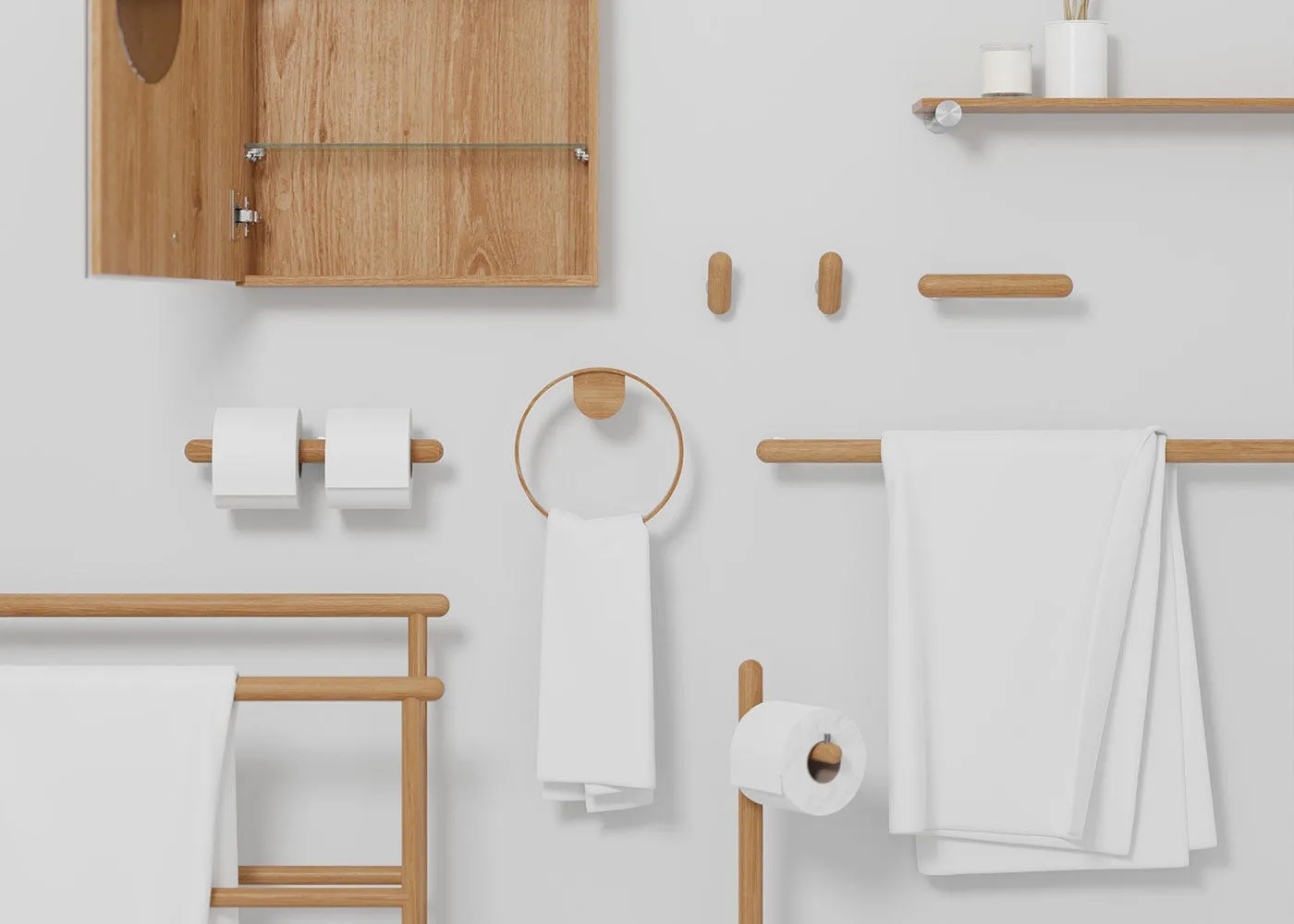 Wireworks Yoku Freestanding Towel Rail Dark Oak 3
