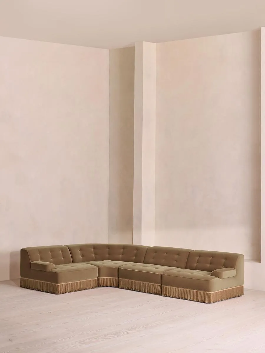 Elowen Modular Sofa, L-Shape Sofa, Velvet, Truffle