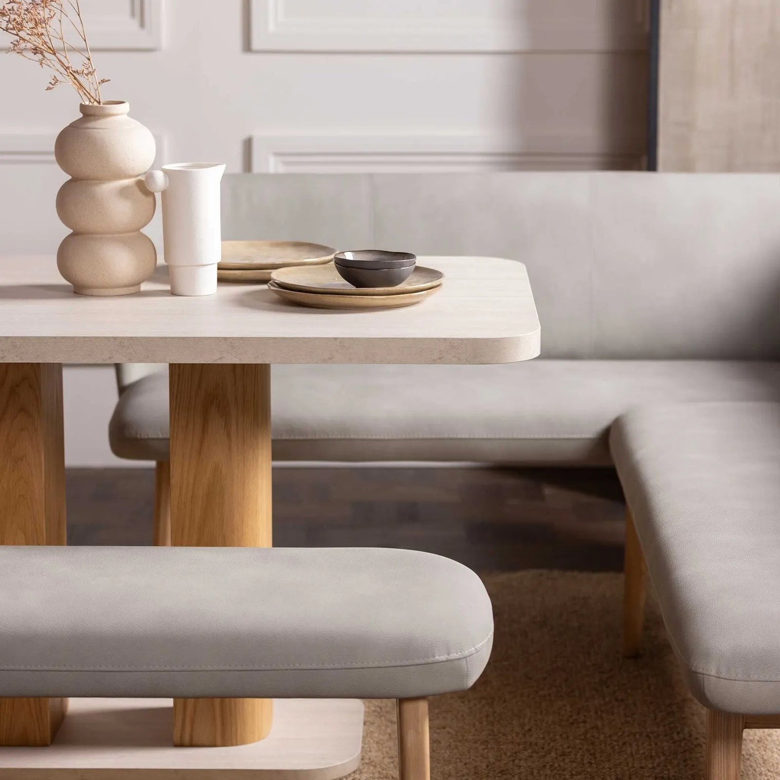 Harbour Dining Table 135Cm, Neutral Stone Effect | Barker & Stonehouse 6
