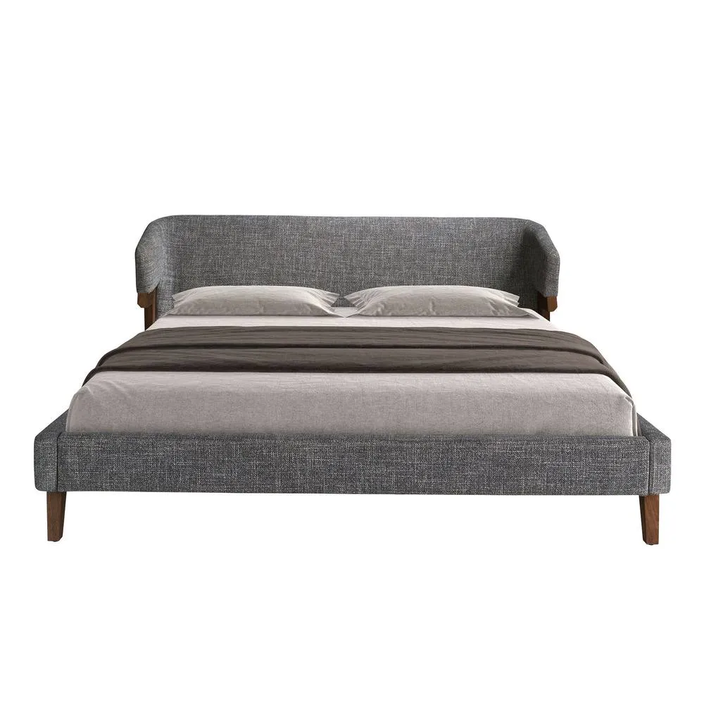 Angel Cerda Grey Fabric Double Bed Fits 180x200 cm Mattress 2