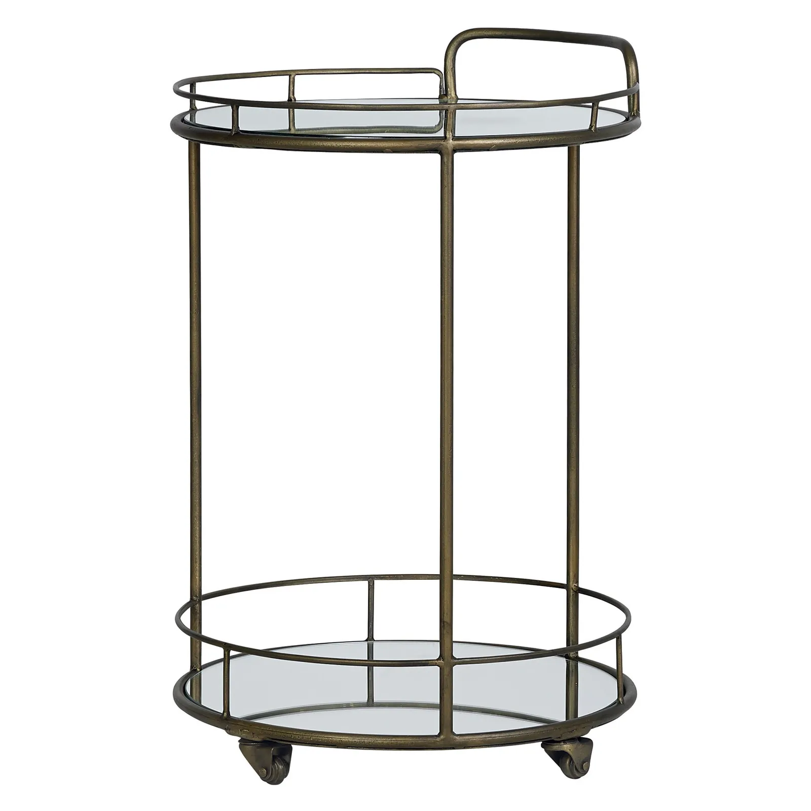 Pimlico Antique Brass Drinks Trolley Gold