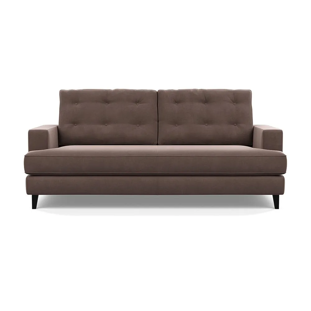 Heal's Mistral 3 Seater Sofa Smart Velvet Mouse Black Feet 1