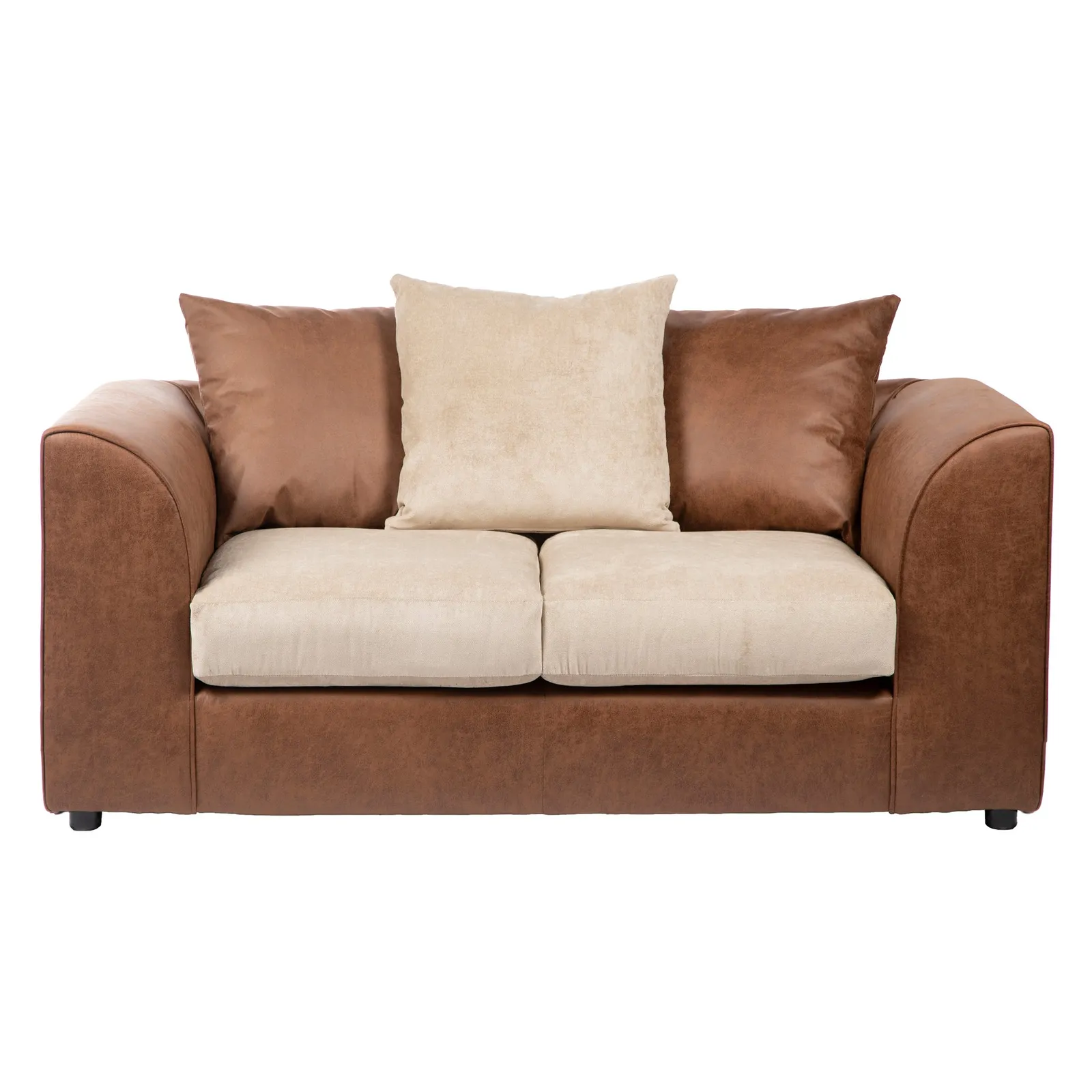 Blake Fabric Combo 2 Seater Sofa Brown