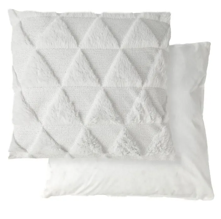 New Edge Blinds Newton Triangle Collection Soft Touch Cushion Cover in White