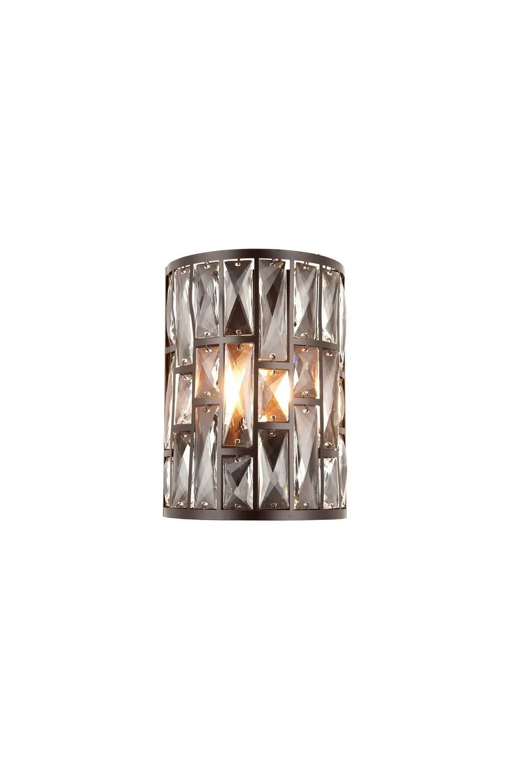 Netlighting Belle 1 Light Indoor Wall Light Dark Bronze with Crystal E14 in Brown 6