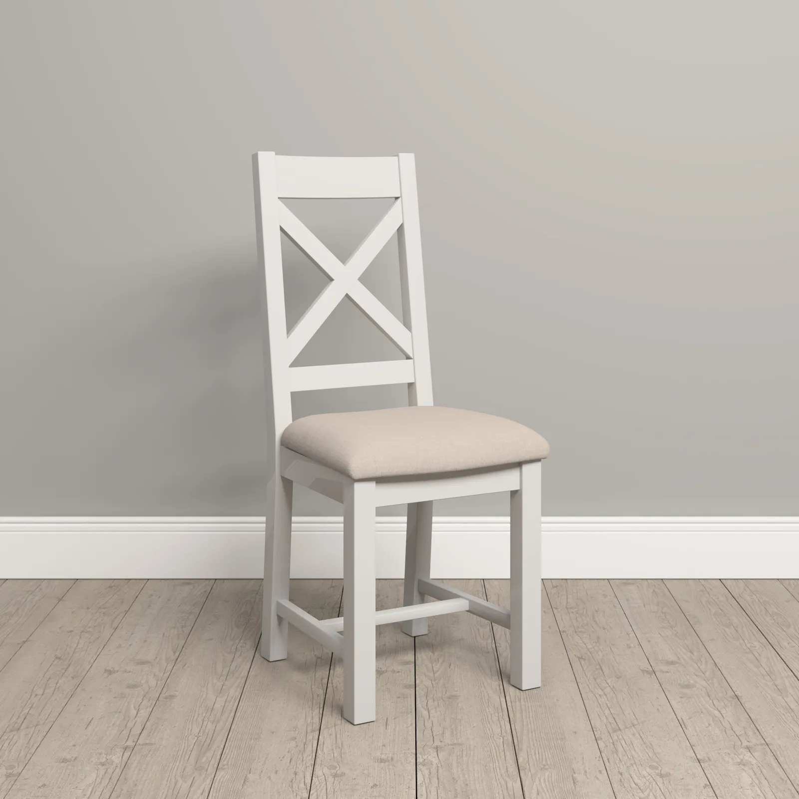 Seconique Windsor Ivory Cross Back Chair (Box of 2)