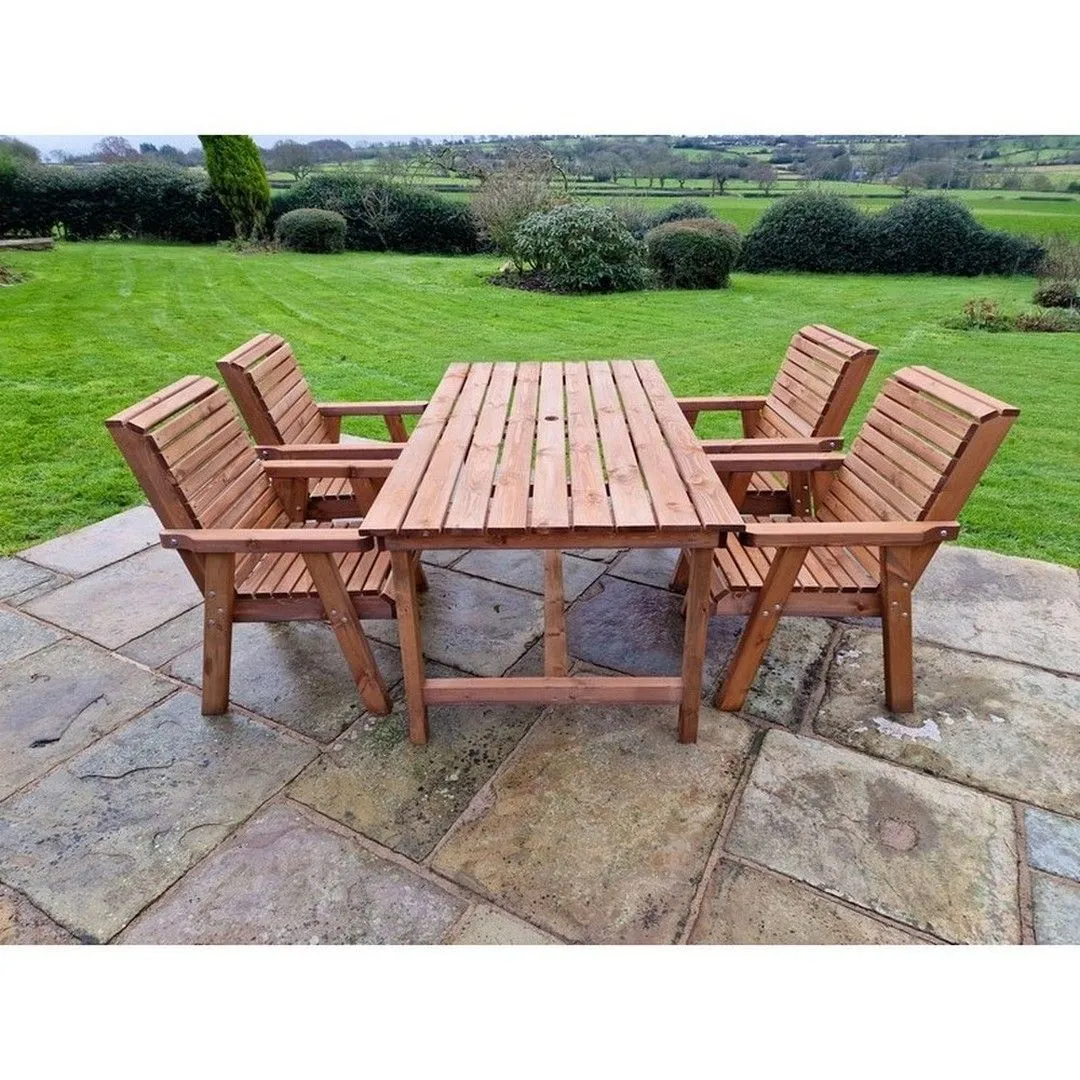 Churnet Valley Garden Furniture Ltd Valley 4XC Table Set - Min. Assembly Required - Set of Cushions Inc in Brown 2