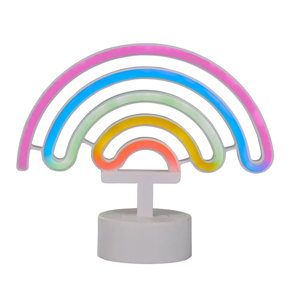 Glow Rainbow Neon Table Lamp, Multi-Coloured