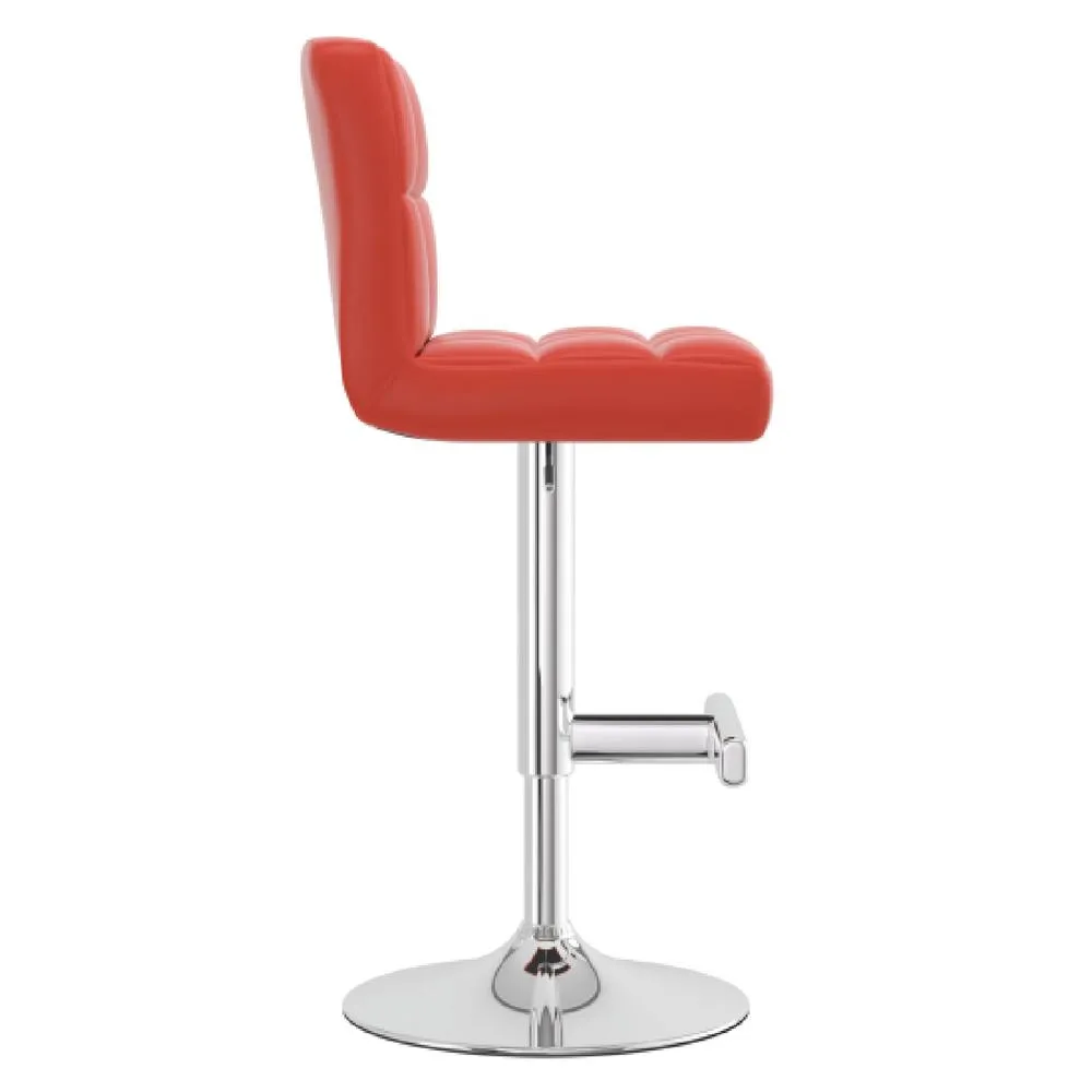 netfurniture Cuborn Red Seat Kitchen Breakfast Bar Stool Height Adjustable 3
