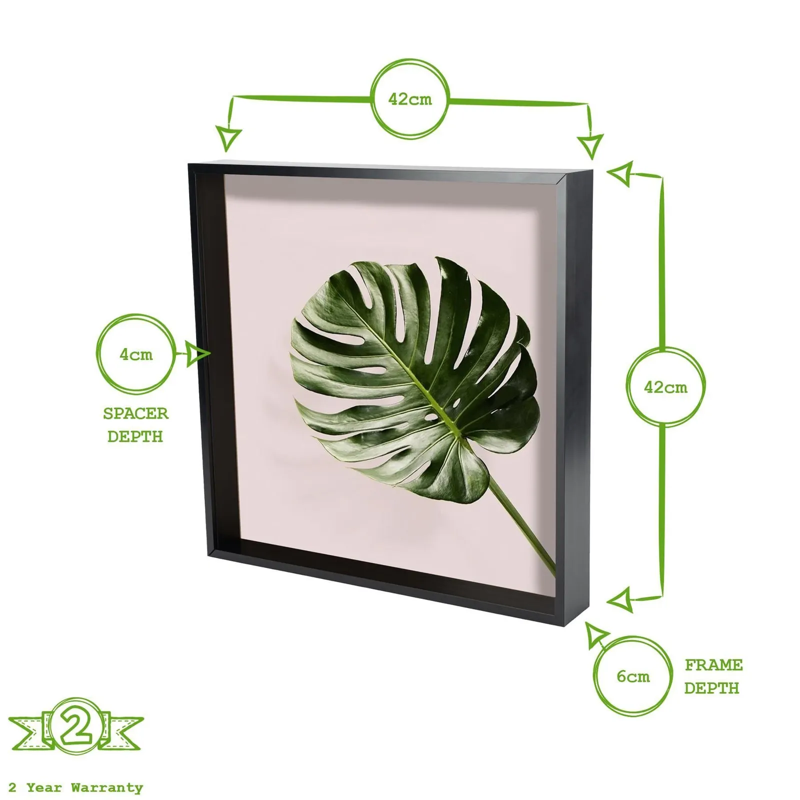 Nicola Spring 3D Deep Box Photo Frames - 16 x 16" - Pack of 5 in White 4