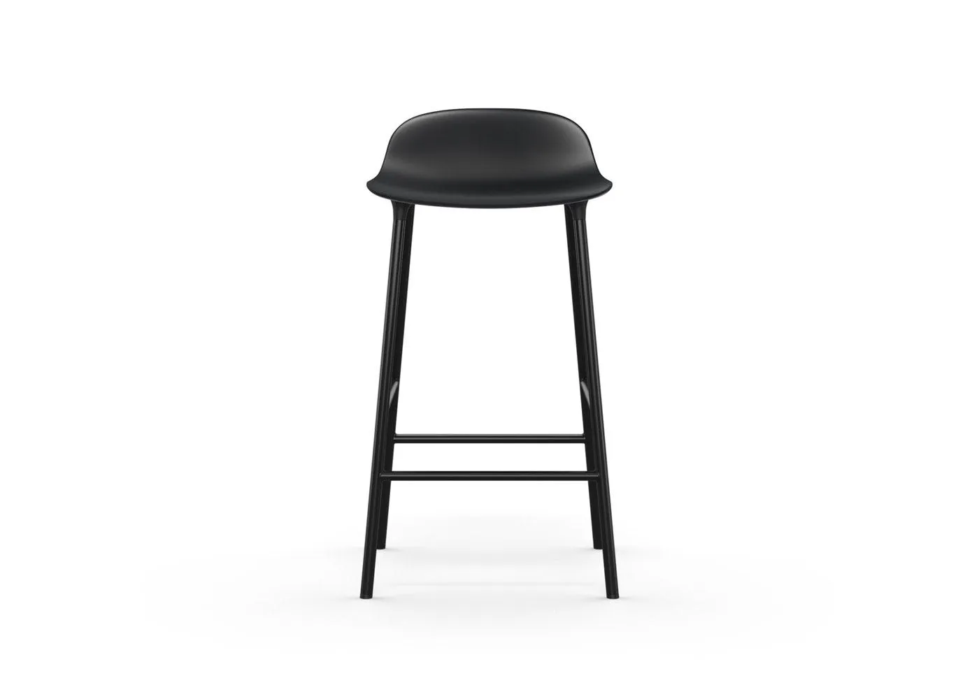 Normann Copenhagen Form Barstool in Black with Black Steel Legs